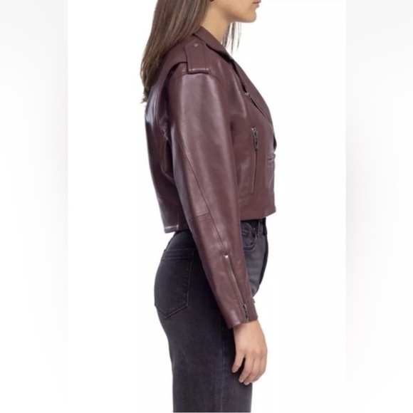 Blank NYC NWT Faux Leather Cropped Moto Jacket Size Small - Picture 3 of 15